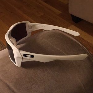Oakley eyepatch white frames with gunmetal lens